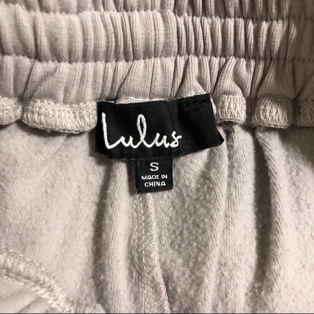 Lulu’s Skye Joggers Knit Light Grey Tie Ankle Size Small Loungewear - Picture 6 of 10